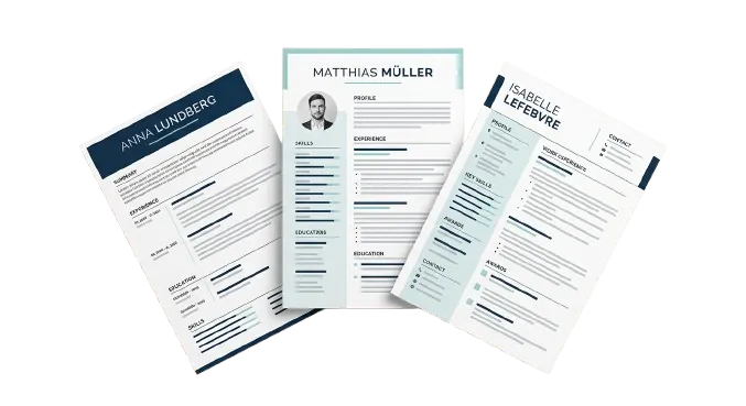 Servizio scrittura curriculum vitae — tre CV professionali ottimizzati ATS
